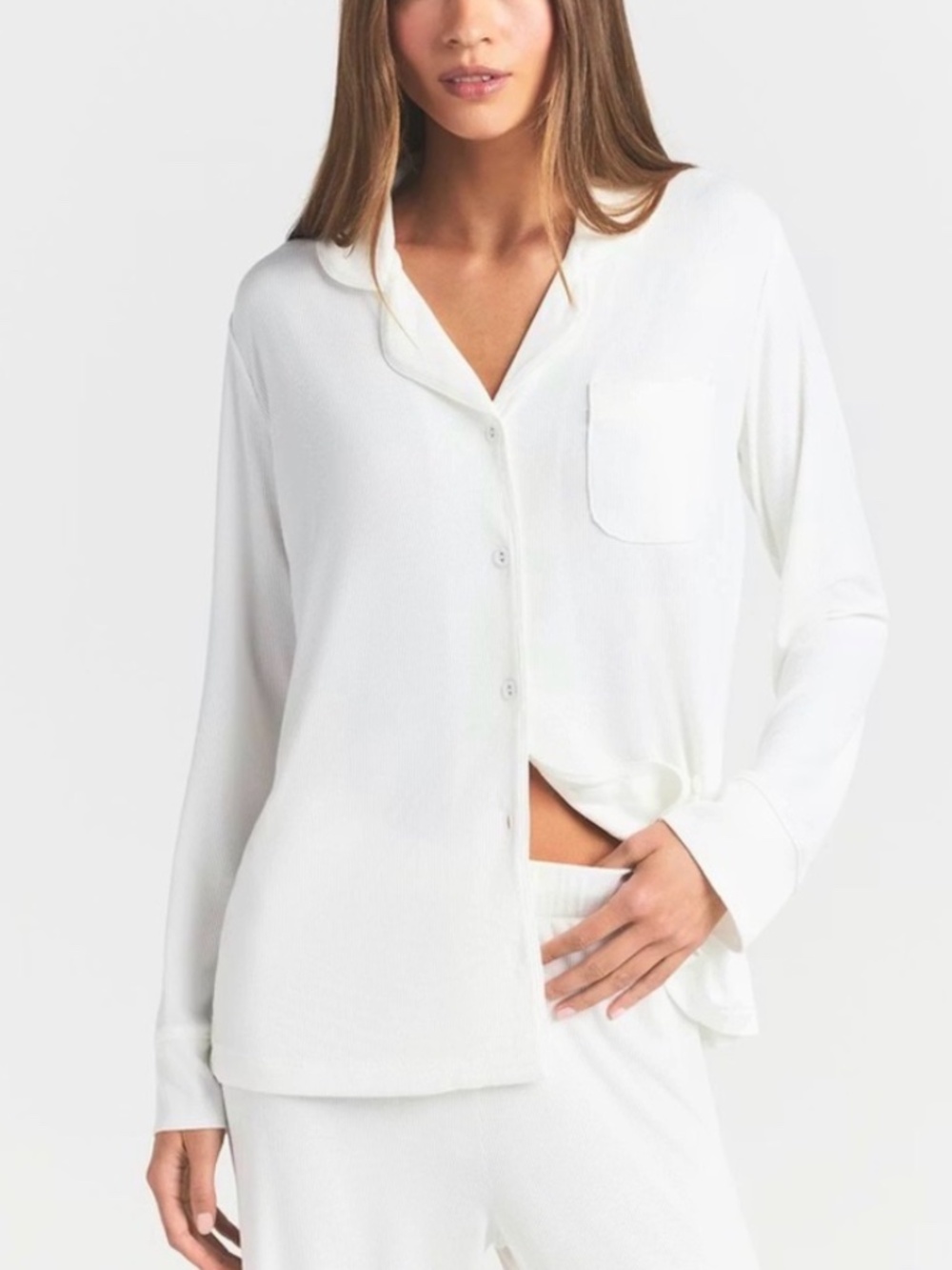 SKIMS M SOFT LOUNGE SLEEP TOP ONLY Marble
